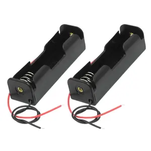 Funda para batería de botón de 3,7 V, 1 ranura, 18650 smt, de plástico negro, con cable