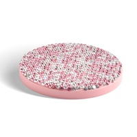 Miroir de maquillage portable de luxe, brillant, en forme de diamant rond, style princesse