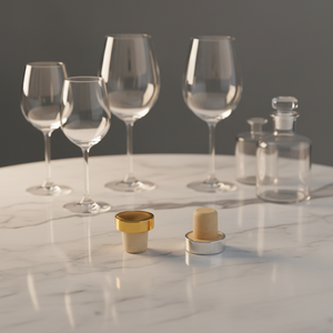 Bouchon de bouteille de <span class=keywords><strong>vin</strong></span> rouge en aluminium avec bouchon en liège synthétique, tige personnalisable, logo sur mesure, portable, réutilisable, durable, scellage <span class=keywords><strong>sous</strong></span> <span class=keywords><strong>vide</strong></span>, compas, bar - Product Image 1