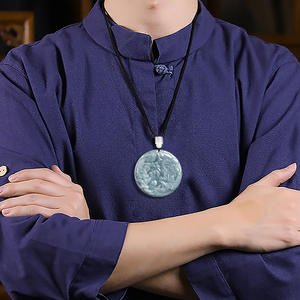 Naturale giadeite blu acqua drago e fenice ciondolo uomo e donna generale giada all'ingrosso LP12 - Product Image 5