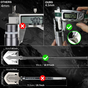 Multifunctional Stainless Steel Spade Portable <strong>Folding</strong> Outdoor Survival and Garden Tool with Camping <strong>Shovel</strong> &amp; Axe Features - Product Image 2