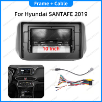 Marco embellecedor de panel para reproductor de DVD de coche 2Din, cubierta de estéreo, fascias de audio, compatible con Hyundai Santa Fe, accesorios automotrices, conector de cable