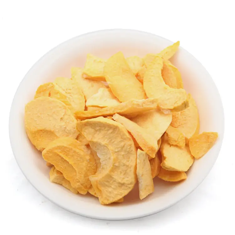 FYFD005F 8-10mm Fruit dried snack wholesale freeze dried yellow peach slice with sugar