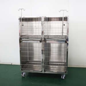 กรงสัตว์เลี้ยงสเตนเลสปรับได้สี่ตำแหน่งแบบพกพาอุปกรณ์สัตวแพทย์สำหรับการผ่าตัดสุนัข - Product Image 2