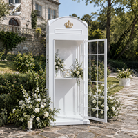 Cabine téléphonique de mariage en acier inoxydable, artisanat métallique personnalisable, présentoir floral, décoration pour cérémonie de jardin, hôtel, événement, lieu de réception