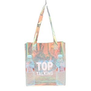 Custom Wholesale Plastic Gift Bag PVC Laser Bag Holographic PVC Transparent Shopping Tote Bag