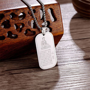 Nuevo modelo de explosión budista de acero inoxidable corazón <span class=keywords><strong>Sutra</strong></span> Lotus estatua de Buda personaje colgante - Product Image 5