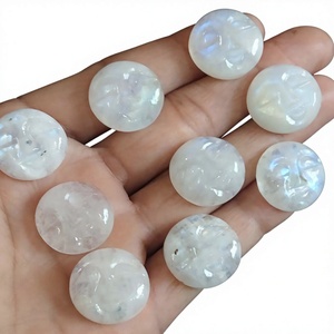 Piedras preciosas sueltas de piedra lunar natural, cabujón redondo, pulidas e iridiscentes para la fabricación de joyas, tamaño de 16 mm - Product Image 1
