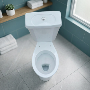Aqua Two Piece Floor Mounted Toilet for French Market White Ceramic Dual-Flush 5 Year Warranty with P <b>Trap</b> S <b>Trap</b> Options - Product Image 6