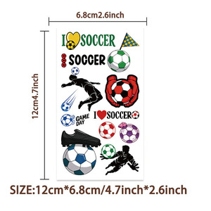 Tatuajes Temporales con Temática <span class=keywords><strong>de</strong></span> Fútbol que Brillan <span class=keywords><strong>en</strong></span> la Oscuridad para Fiestas, Pegatinas Faciales Perfectas para Bolsas <span class=keywords><strong>de</strong></span> Regalos o Celebraciones Deportivas - Product Image 5
