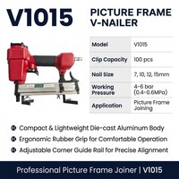 WISDOM Professional V1015 Pistolet à clous pneumatique pour cadres, agrafeuse pneumatique DIY pour les joints d'angle des cadres