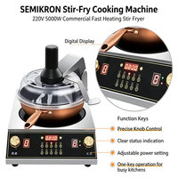 Machine à frire automatique en acier inoxydable, wok électrique, cuisinière 5 kW, équipement de cuisine commercial pour riz frit