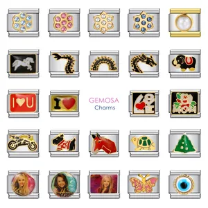 Nueva moda Loong bandera motocicleta niñas mano cadena encanto italiano eslabones ajuste 9mm pulsera Acero inoxidable joyería DIY fabricación - Product Image 2