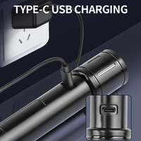 Lampe de poche LED rechargeable portable avec corps de lampe ABS Lampe latérale de charge USB et étanche pour la maison et le camping