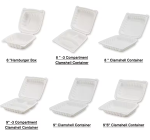 Venta Directa de Fábrica, Caja Bento Desechable Biodegradable de MFPP, Cajas Plegables Tipo Concha para Almuerzo, para Restaurantes, Venta al Por Mayor, Fiestas - Product Image 4