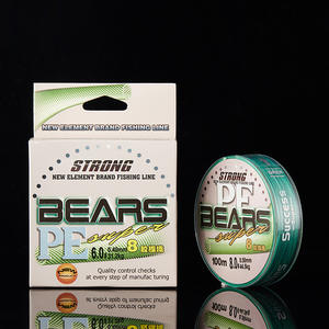 Nouvelle ligne de pêche tressée Element Bears Pe Super 8 brins 100m 6.0 31.2kg haute résistance pour la pêche en mer et les leurres - Product Image 1