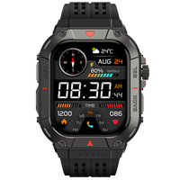 Montre tactique d'extérieur avec lunette en alliage de zinc, résistante à l'eau 30 mètres, moniteur de fréquence cardiaque, d'oxygène sanguin, de sommeil, alarme, bracelet en silicone