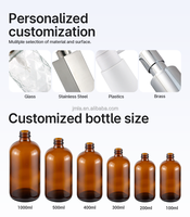 Flacon distributeur de savon en verre Boston personnalisé de 500 ml avec pulvérisateur à gâchette en métal vide pour savon liquide, diffuseur en verre, pot en verre