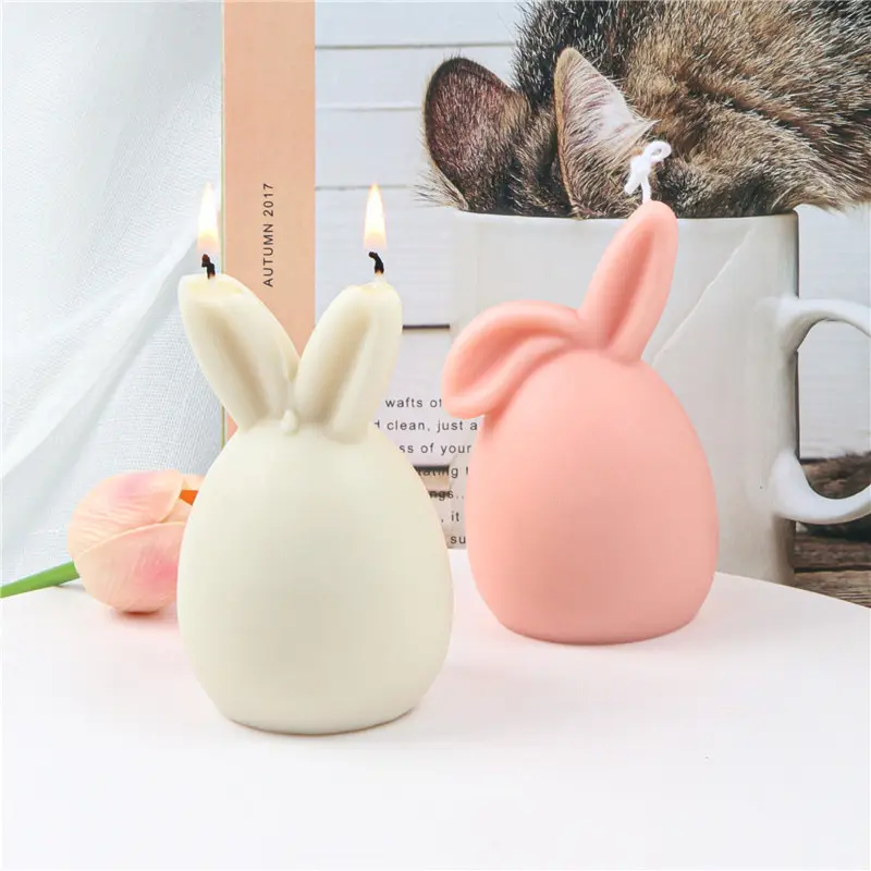 Early Riser Silicone round egg rabbit candle mold Easter Halloween Easter egg stereoscopic 3D rabbit fondant 70g mold