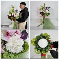 Boules de fleurs artificielles en soie populaires pour la décoration de mariage, centres de table faits à la main, écologiques, pour Noël et les fêtes à domicile (vente en gros)