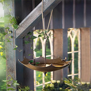 Comedero para Pájaros de Metal en Forma de Paraguas con Bebedero, Impermeable y Portátil, Decoración para Jardín Exterior - Product Image 3