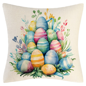 Funda de almohada Hanlin de Pascua, funda de cojín cuadrada con estampado de dibujos animados para decoración de sofá de sala de estar - Product Image 2