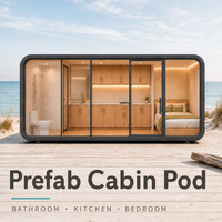 Maisonnette préfabriquée avec 1 chambre et 1 salle de bain pour camping, hébergement, location vacances, hôtel, studio