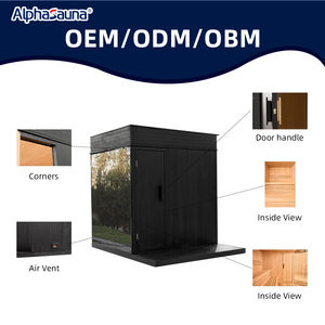 Premium Spruce Wood 5 Person Outdoor Sauna Cube Black Mirror Glass - Product Image 5