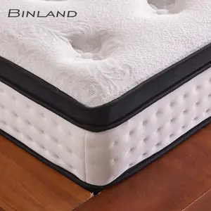 Binland-colchón de espuma viscoelástica de Gel Natural, cama doble, cama King Size, colchón plegable enrollable de muelles de bolsillo en caja