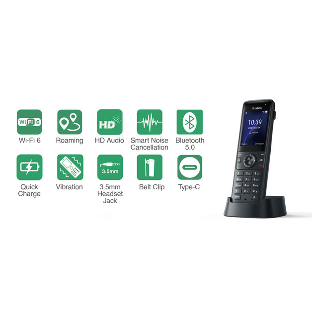AX83H WiFi IP Phone  2.4" Color Screen  4 SIP Accounts  5.0  HD Voice