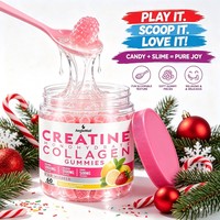 Gummies de créatine monohydrate et collagène OEM AegleWell pour femmes, 60 unités, 5000 mg de créatine, 1000 mg de collagène, BCAA, Conforme à la norme Prop65