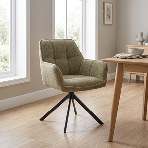 <span class=keywords><strong>Chaise</strong></span> de salle à manger pivotante rembourrée en <span class=keywords><strong>tissu</strong></span> confortable <span class=keywords><strong>avec</strong></span> accoudoirs pour la maison, l'appartement et le restaurant (vente en gros) - Product Image 1