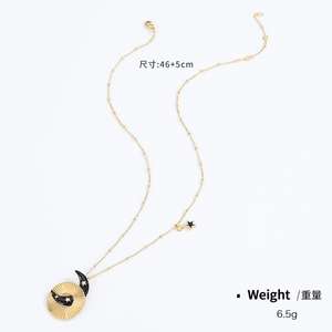 Bijoux fantaisie Coeur Pièce Pendentif Collier Relicarios Collier Noir Alliage Perle Chaîne Colliers - Product Image 3