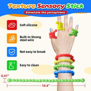 Bâton sensoriel en silicone texturé, jouets sensoriels apaisants pour les enfants autistes, les adultes, l'anxiété, le soulagement du stress, les gadgets <span class=keywords><strong>anti</strong></span>-stress, le TDAH - Product Image 2