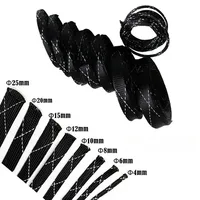 Funda trenzada PET de 5/10M, Protector de cable expandible de 4-25mm para aislamiento de cables, tamaños surtidos