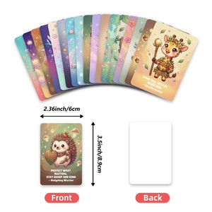 Nouvelle carte postale modèle : Animal mignon guerrier, courage, confiance, résilience – Inspire <span class=keywords><strong>une</strong></span> énergie <span class=keywords><strong>positive</strong></span> - Product Image 4