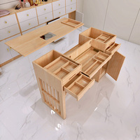 Table de manucure portable trois places en bois massif bon marché avec aspirateur table à ongles à lumière LED