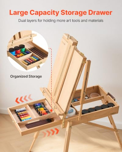 Caballete francés con caja para bocetos, caballete de pintura artística para adultos con correa para el hombro, caballetes portátiles de estilo francés para pintar y dibujar - Product Image 3