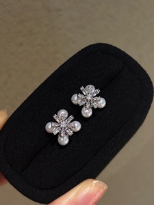Boucles <span class=keywords><strong>d</strong></span>'oreilles en argent 925 avec perles <span class=keywords><strong>d</strong></span>'eau douce naturelles, modèle zirconium, best-seller, cadeau pour femme - Product Image 3