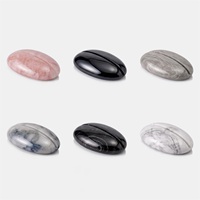Support de cartes en marbre artificiel Maxery Cobble, multicolores, en forme de pierre, porte-cartes de visite, présentoir de bureau, accessoires de décoration