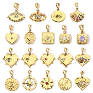 18K金メッキロブスター留め金ステンレス鋼ラッキーハートクロス動物チャームペンダントブレスレットネックレスジュエリー作り - Product Image 3