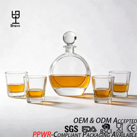 Carafe à whisky en verre plat de 700 ml, verre carré de 250 ml, carafe à liqueur transparente, ensemble cadeau de carafe à whisky bourbon, scotch, brandy