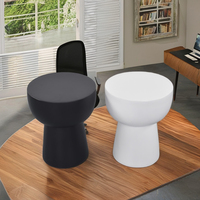Meubles de maison mobiles de luxe au design moderne, table de chevet ronde créative pour petite chambre et table basse en fibre de verre