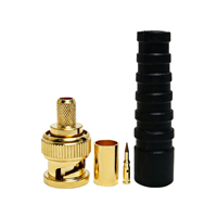 SDI BNC Male Plug Connector for RG59, Fully Gold-plated, with Boot RF Connectors in Stock