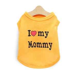 Ropa para perros medianos para cachorros, chaleco transpirable de verano para perros I Love Mommy Daddy - Product Image 1