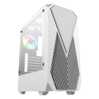 Panneau avant en fibre de carbone en vrac avec refroidisseur d'alimentation de luxe RGB fabrication jeu blanc pour étui pc