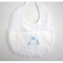 Bavaglino in cotone con pizzo BLUE BEAR - Product Image 1