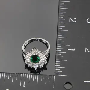 Qiao — bijoux de mariée en argent sterling 925, zircon vert, ensemble de boucles d'oreilles avec pierres, ensemble de Bracelets, pendentif, collier, bague cadeau