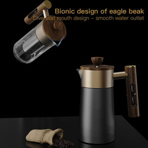 DHPO Premium Modern French Press 600ml 1000ml Mango de madera Cafetera portátil <span class=keywords><strong>para</strong></span> el hogar Accesorios de cocina - Product Image 4