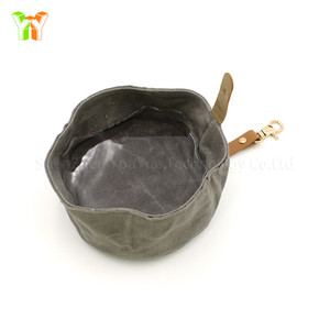 Bol à nourriture pour chien en <span class=keywords><strong>toile</strong></span> cirée pliable, bol à eau pour chien portable pour les voyages avec clip de ceinture - Product Image 4